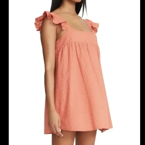 BB Dakota by Steve Madden Orange Lined Mini Dress, Square Neck, XS - Picture 4 of 13